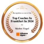 Zertifikat: Recognition as one of the Top Coaches In Frankfurt In 2024 for Marlen Vogel, influence digest +